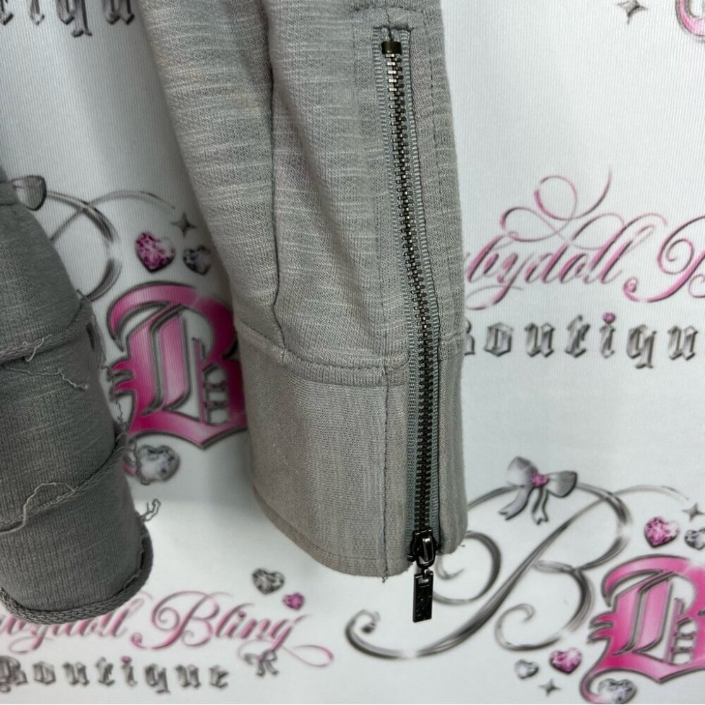 Kensie blazer buttons peplum grey Charcoal Double-Breasted Women's Blazer - Picture 9 of 12